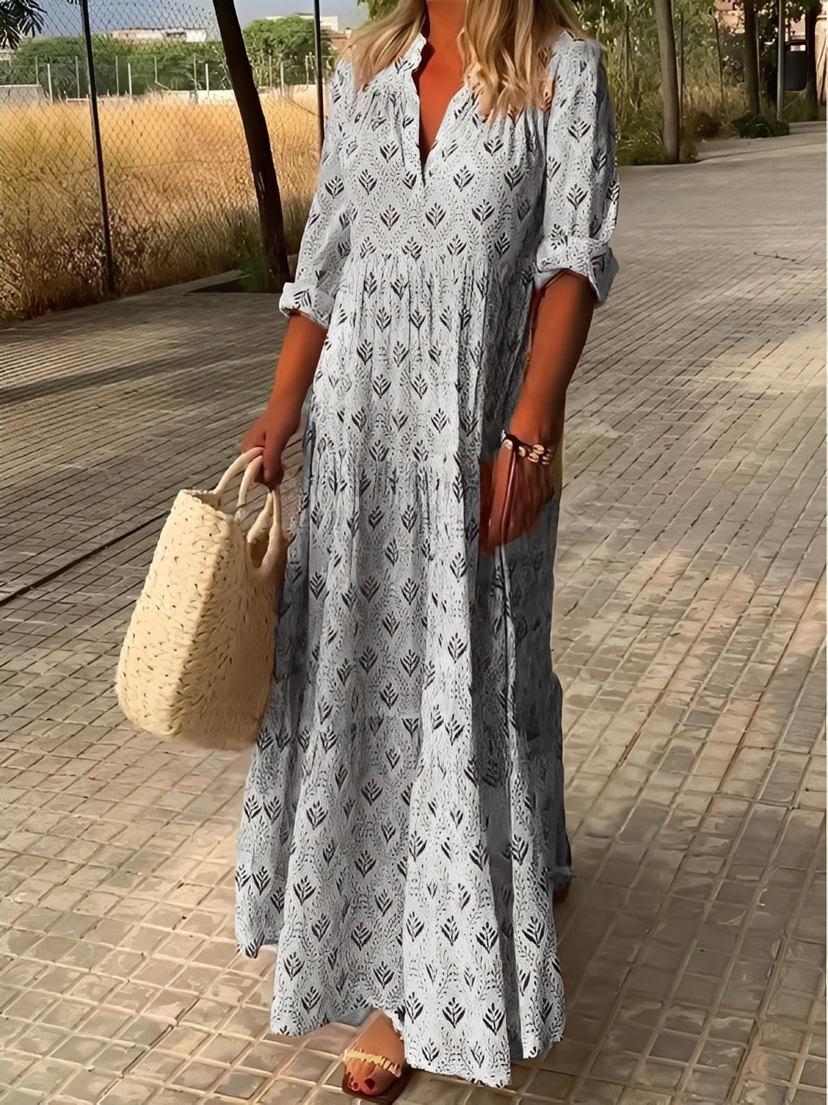 Robe Maxi Femme Décontractée et Légère au Style Estival Élégant
