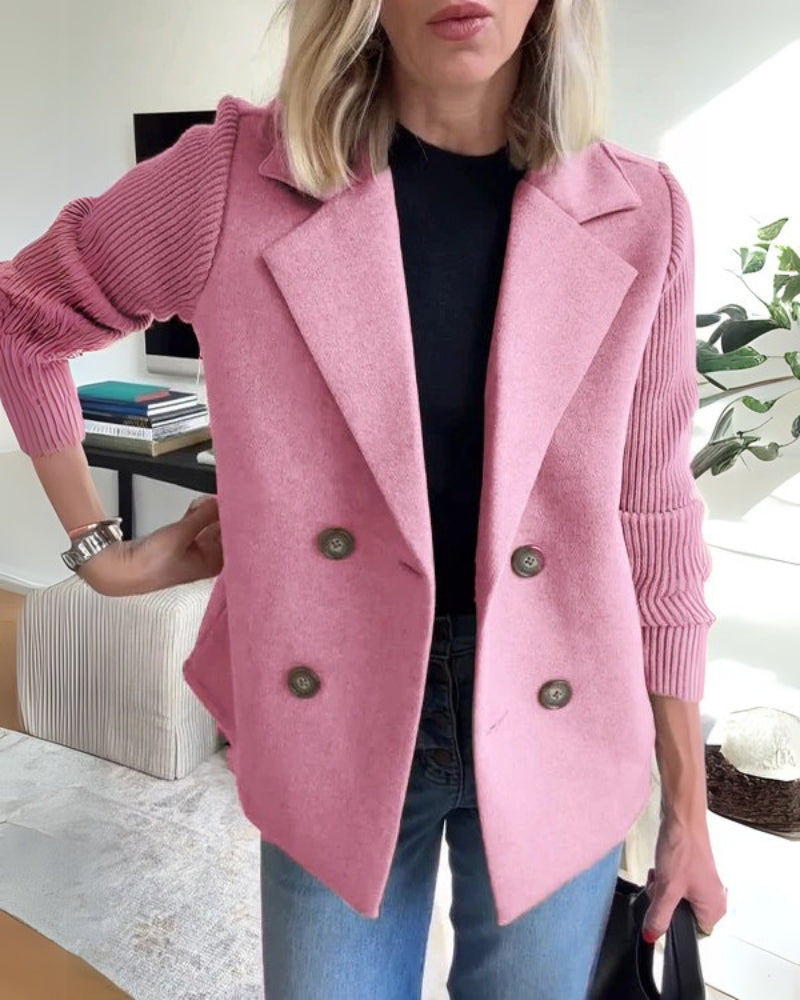 Gilet Blazer Femme en Maille avec Revers Classique – Élégant, Chic & Polyvalent