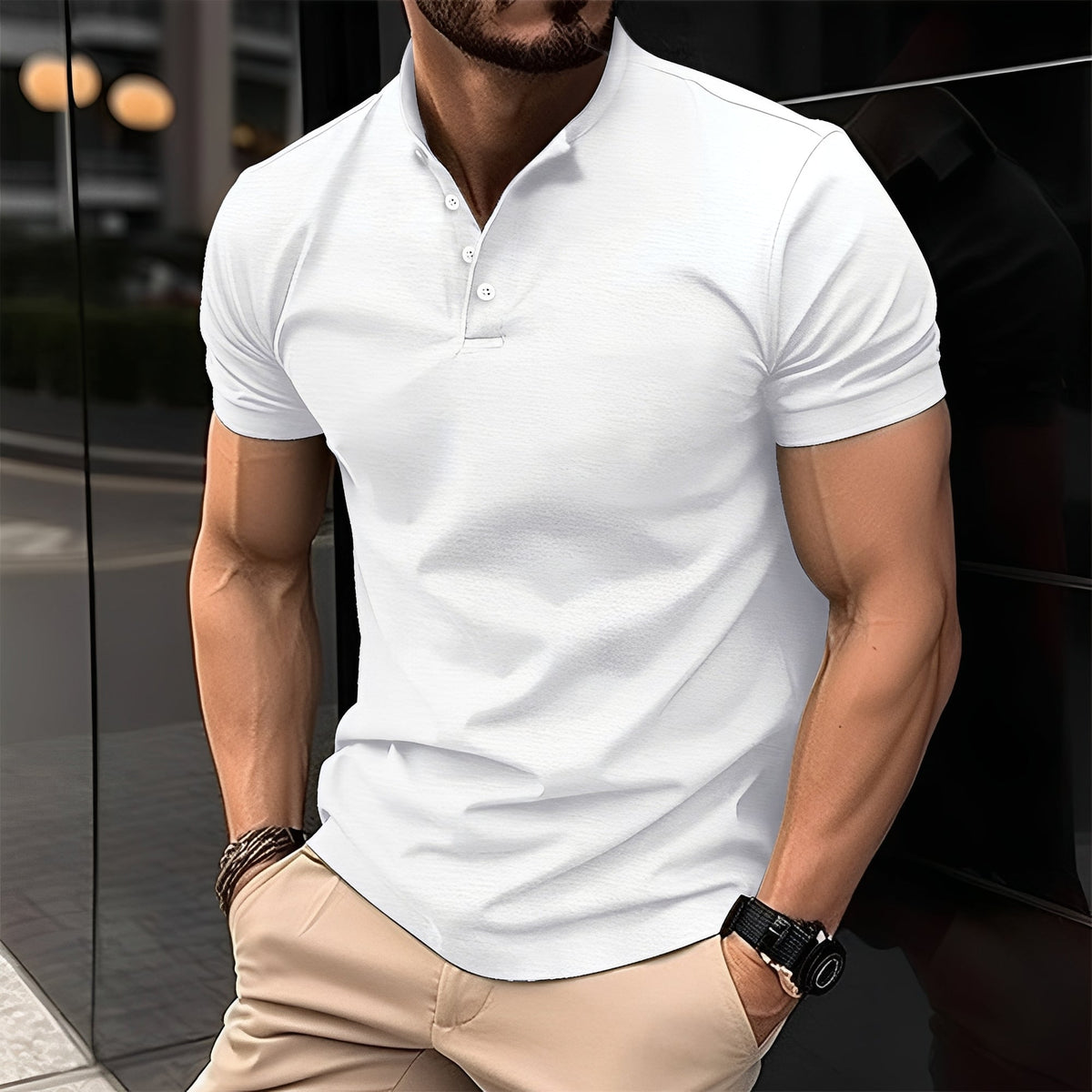 T-shirt Homme à Boutons Élégant et Confortable au Style Intemporel