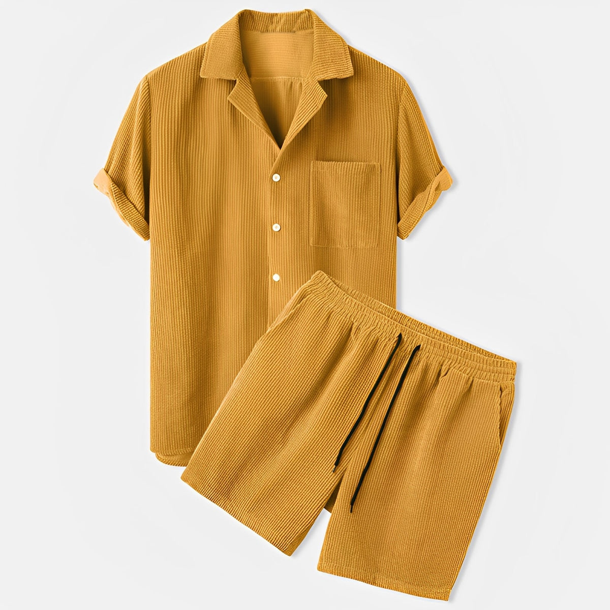 Ensemble Homme en Velours Côtelé 2 Pièces – Style Moderne et Confort Doux