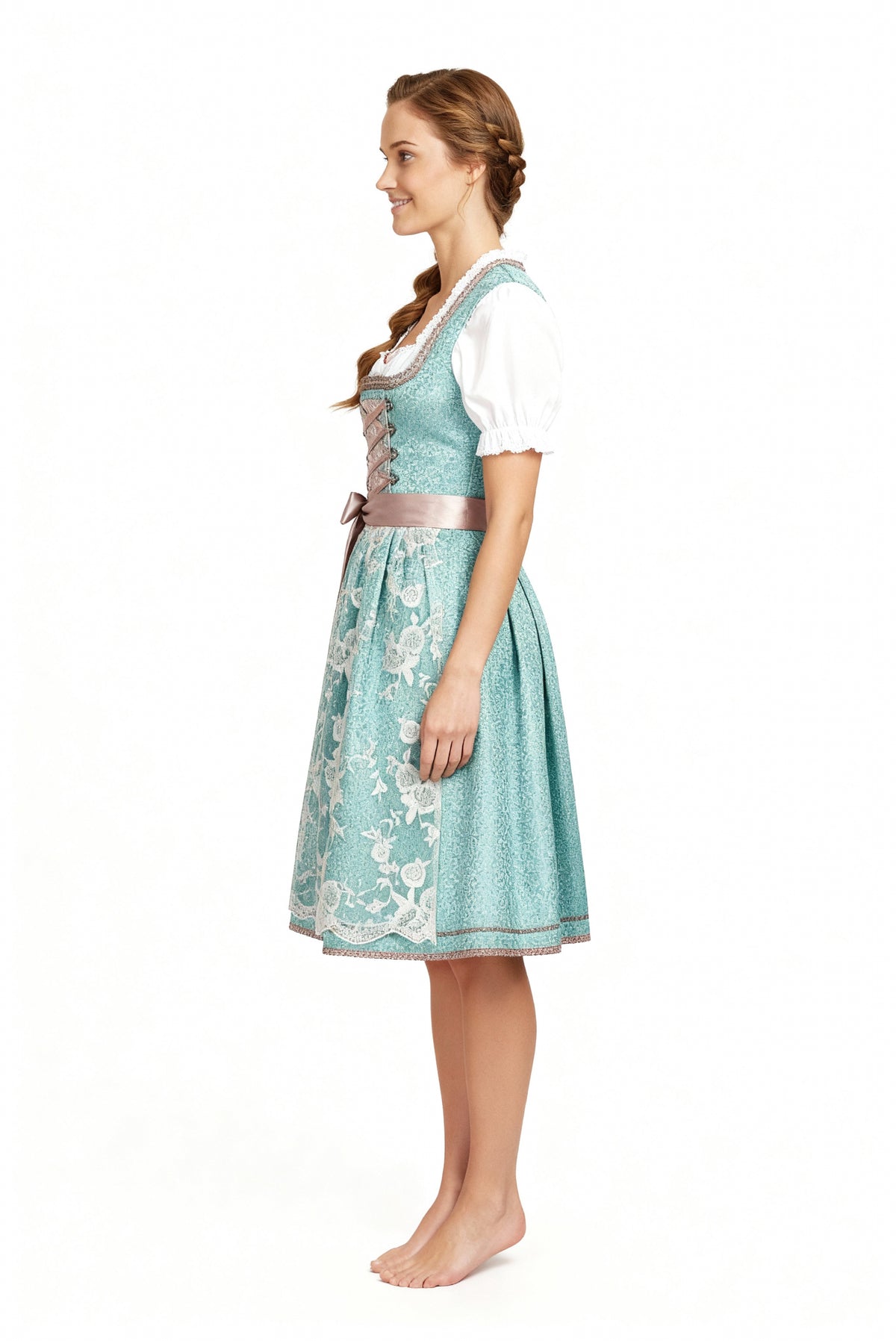 Dirndl Femme | Costume Traditionnel avec Tablier pour Oktoberfest