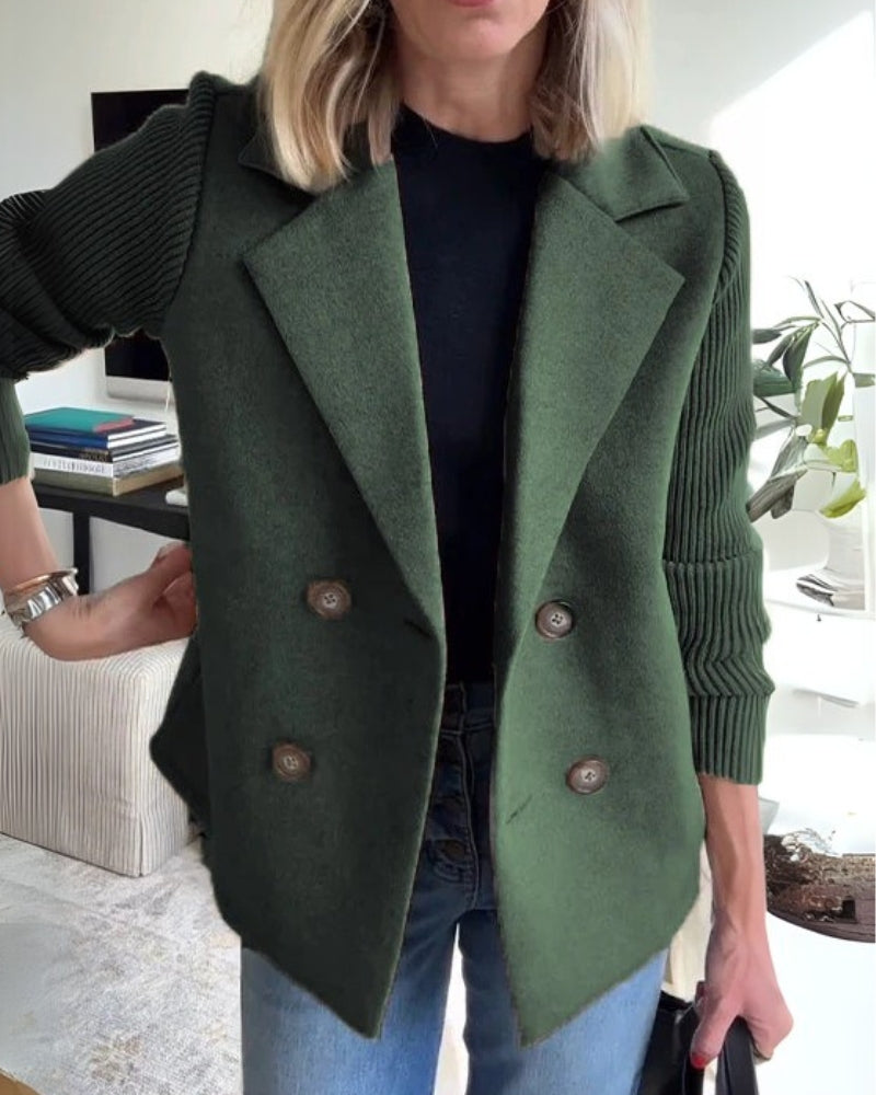 Gilet Blazer Femme en Maille avec Revers Classique – Élégant, Chic & Polyvalent