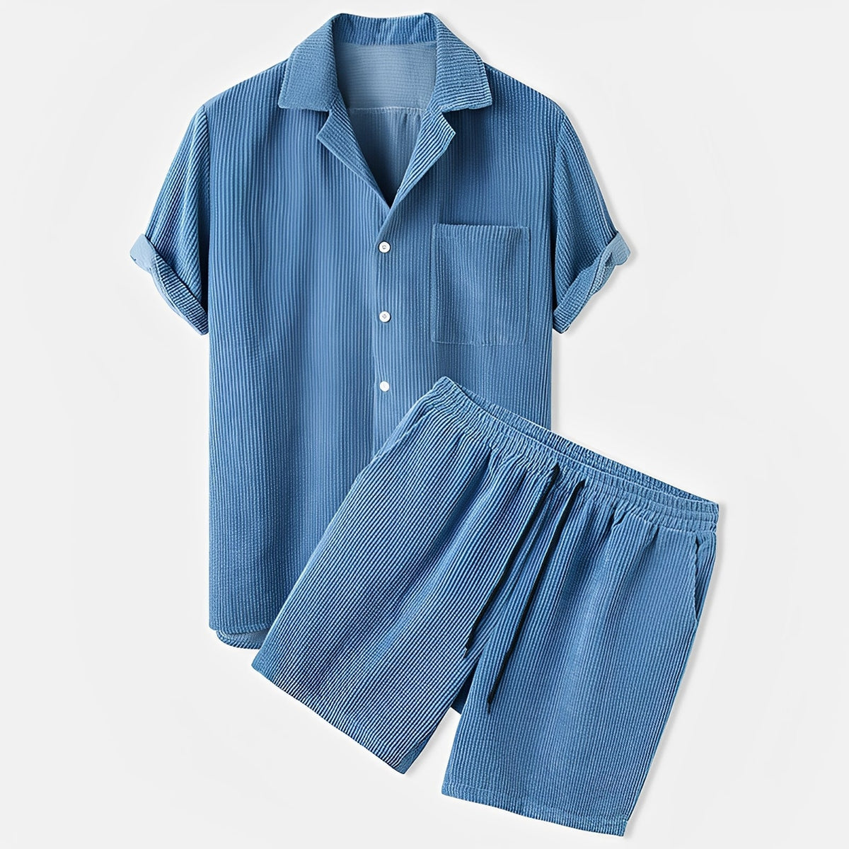 Ensemble Homme en Velours Côtelé 2 Pièces – Style Moderne et Confort Doux
