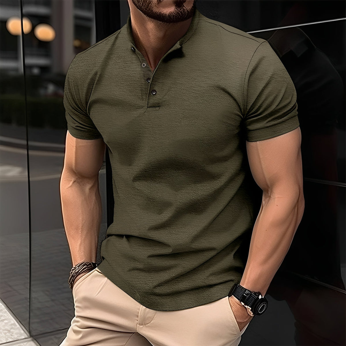T-shirt Homme à Boutons Élégant et Confortable au Style Intemporel