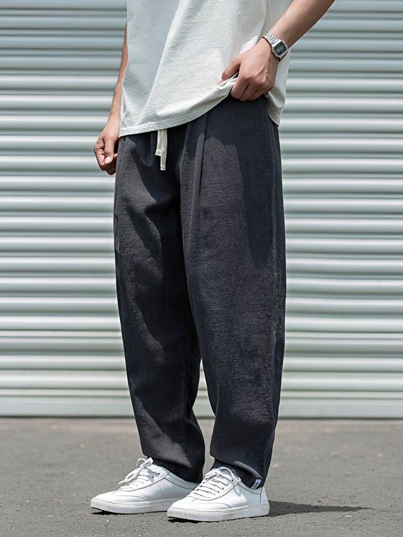 Pantalon Homme Coupe Droite Ample – Style Moderne et Confort Léger