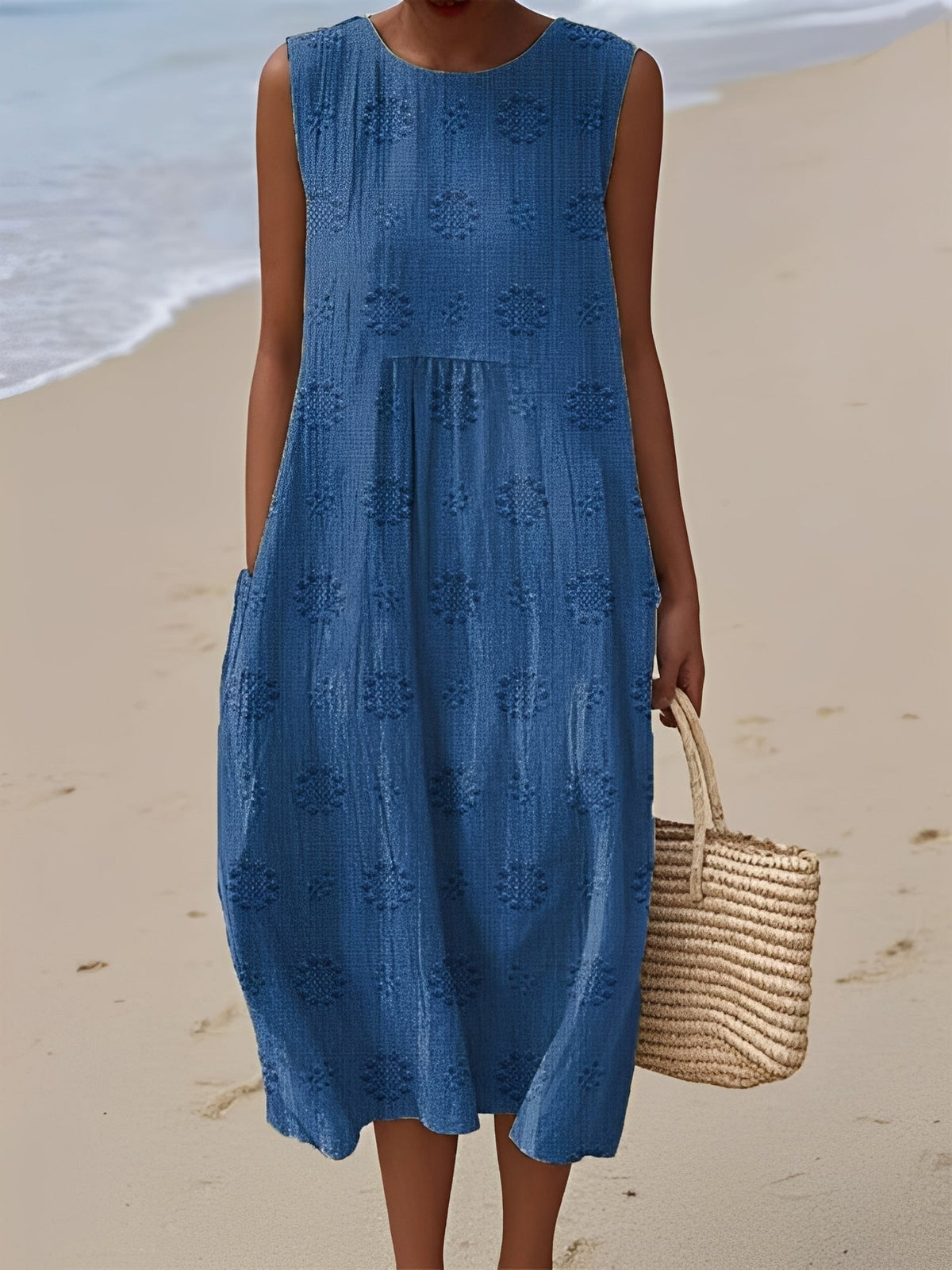 Robe Femme Sans Manches – Motif Moderne et Confort Léger