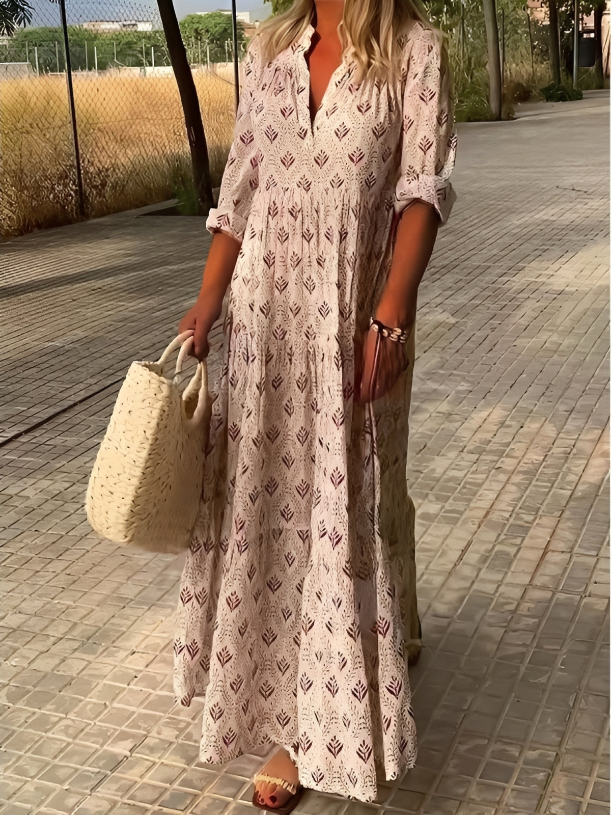 Robe Maxi Femme Décontractée et Légère au Style Estival Élégant