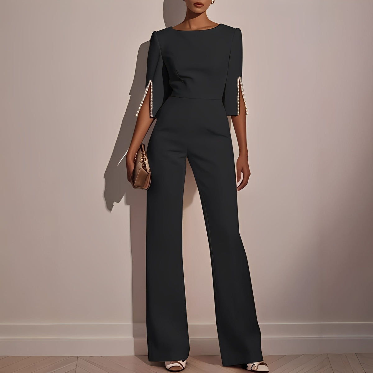 Combinaison Femme Manches Évasées – Élégance Moderne pour Occasions Spéciales