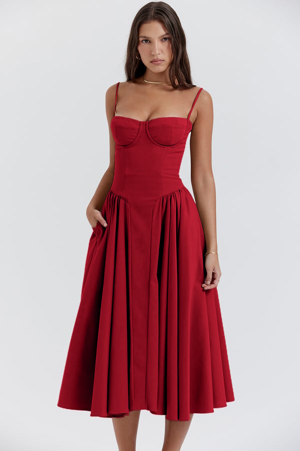 Robe Midi d’Été Élégante – Style Décontracté & Charme Vintage