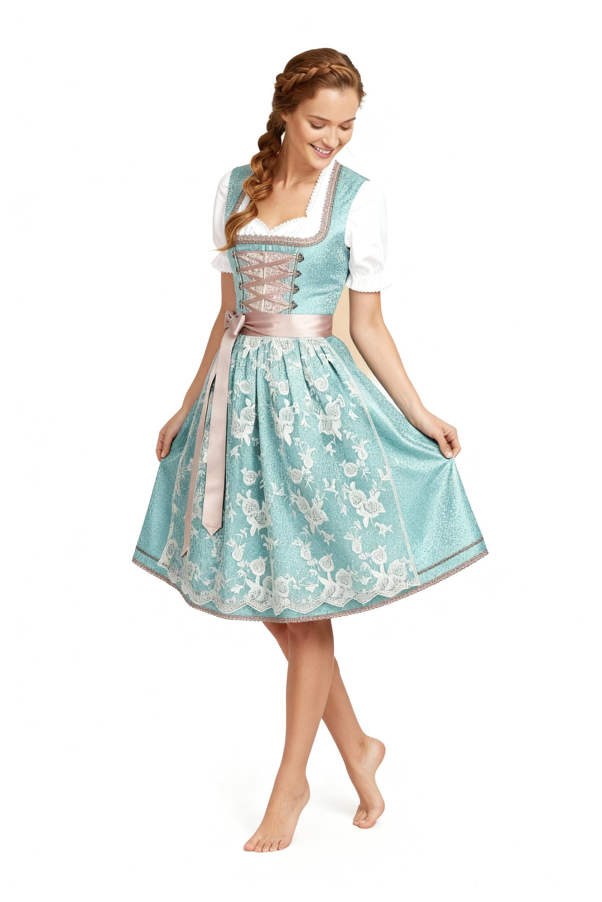 Dirndl Femme | Costume Traditionnel avec Tablier pour Oktoberfest