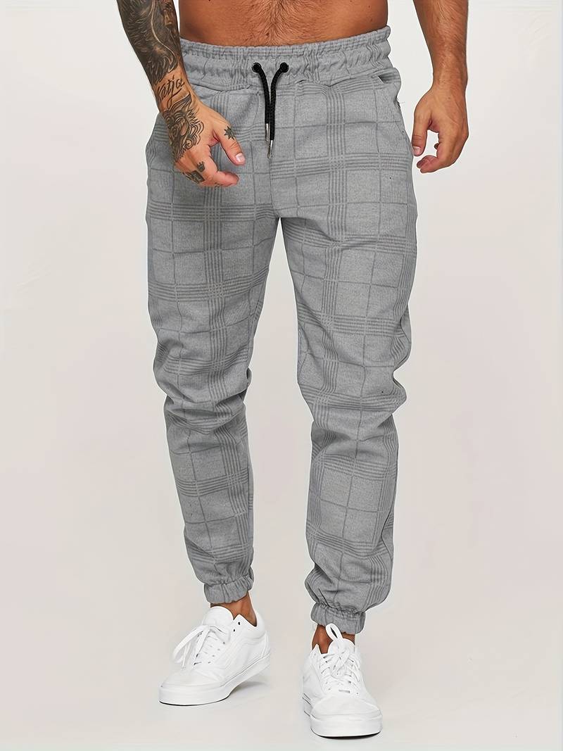 Wyatt | Pantalon Jogging Homme à Carreaux avec Taille Cordon