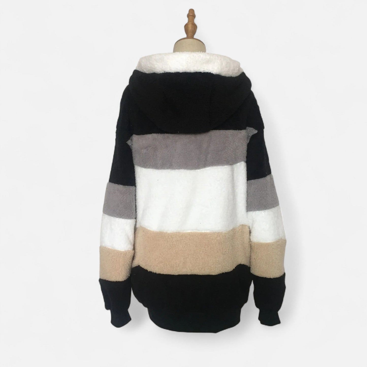 Maïwenn | Veste Femme Oversized à Capuche Rayée Automne Hiver