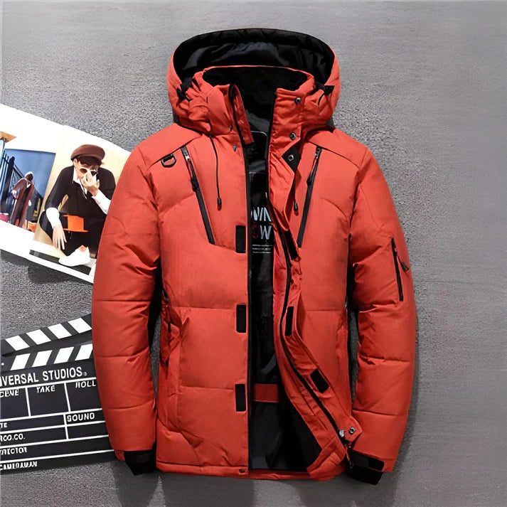 Silas | Veste Homme Hiver Matelassée avec Capuche et Poches | Doudoune Chaude et Élégante