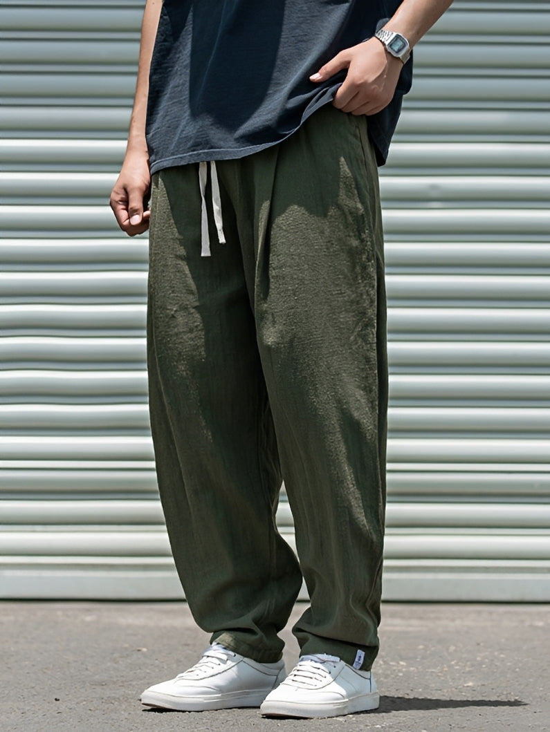 Pantalon Homme Coupe Droite Ample – Style Moderne et Confort Léger