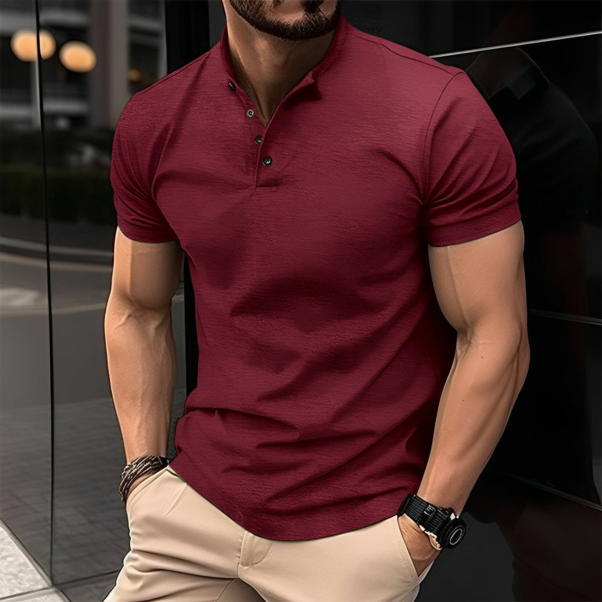 T-shirt Homme à Boutons Élégant et Confortable au Style Intemporel