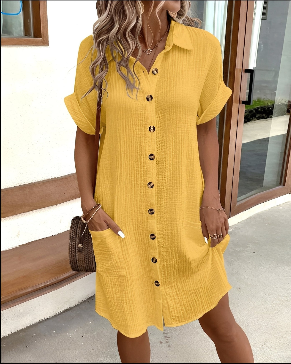Robe Chemise Femme Décontractée – Style Intemporel et Confort Léger