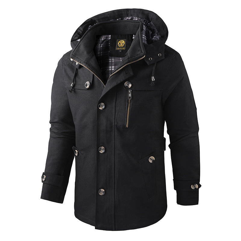 Veste Homme Hiver Fonctionnelle avec Capuche – Chaude, Protectrice & Polyvalente