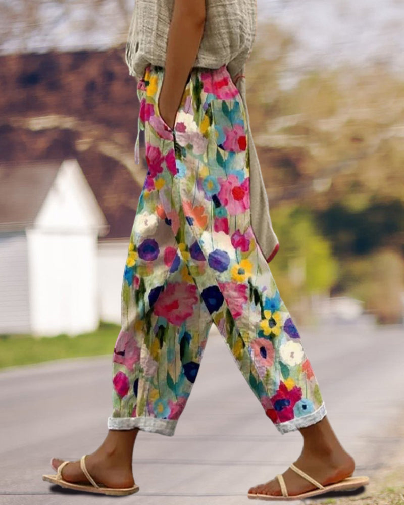 Pantalon Fleuri Élégant – Style Moderne & Confort Léger