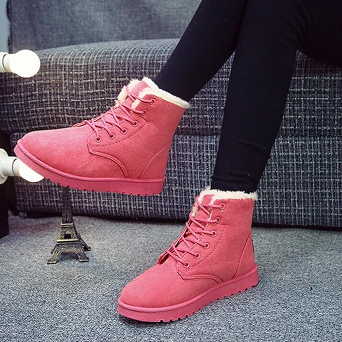 Naïs | Bottines Femme à Lacets avec Doublure Chaude et Semelle Antidérapante