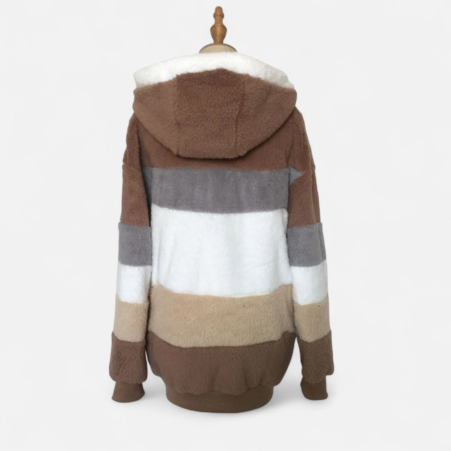 Maïwenn | Veste Femme Oversized à Capuche Rayée Automne Hiver