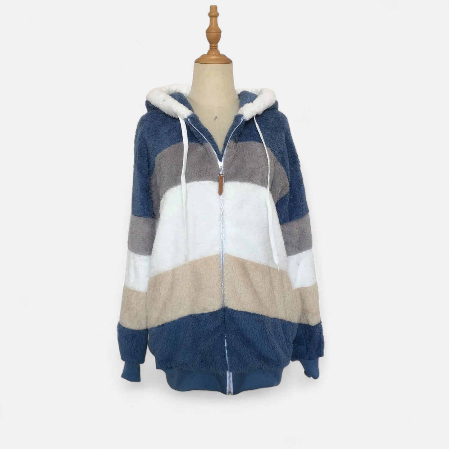 Maïwenn | Veste Femme Oversized à Capuche Rayée Automne Hiver