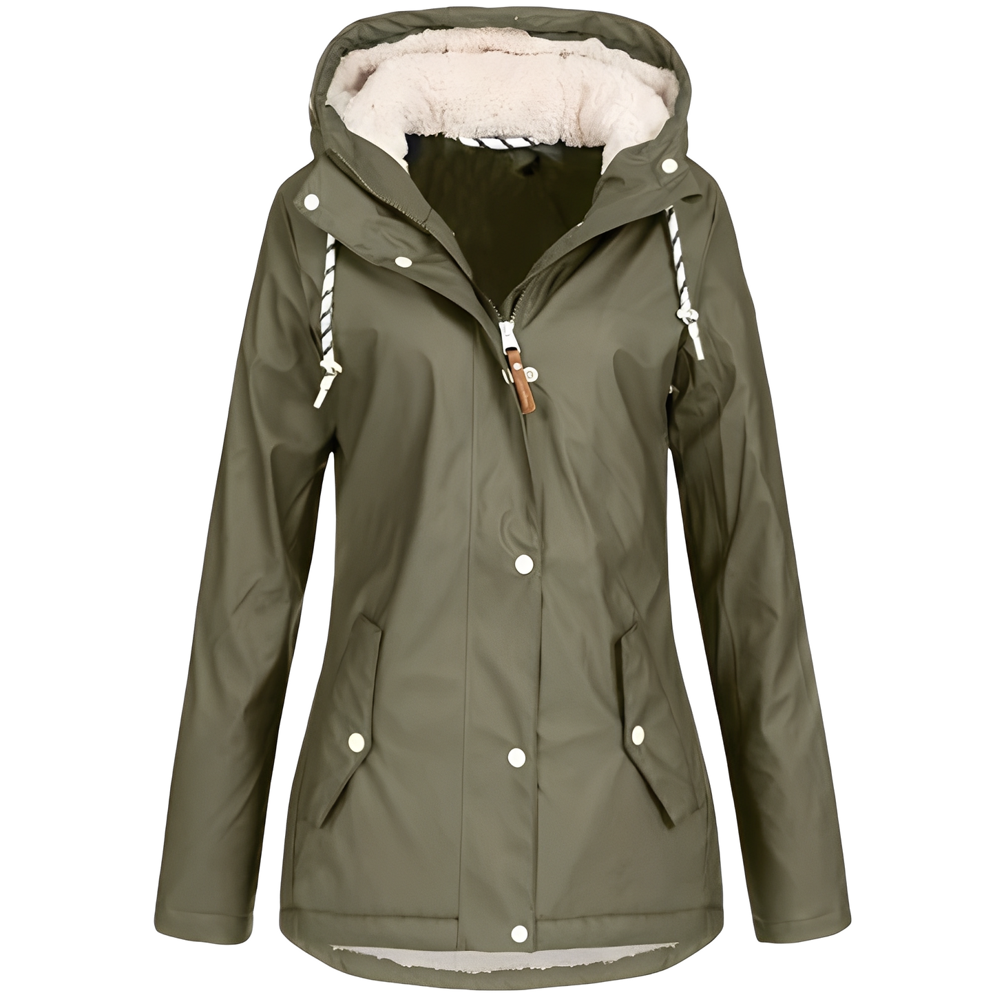 Veste en velours imperméable pour femme avec capuche – Élégante, Pratique & Confortable