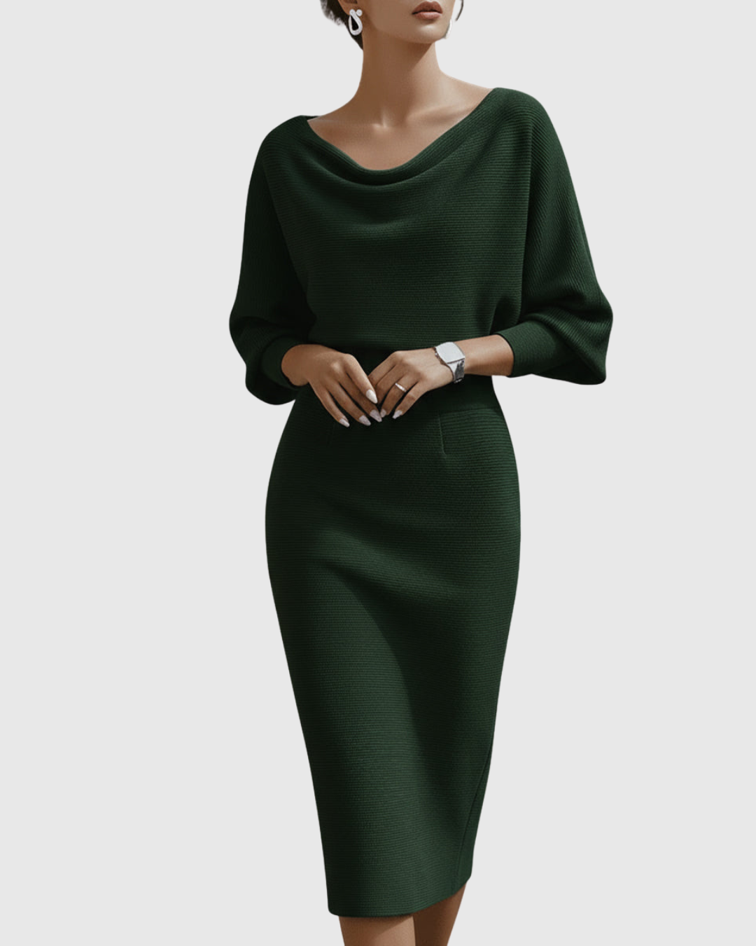Robe Midi Drapée Femme Élégante – Silhouette Fluide et Style Raffiné