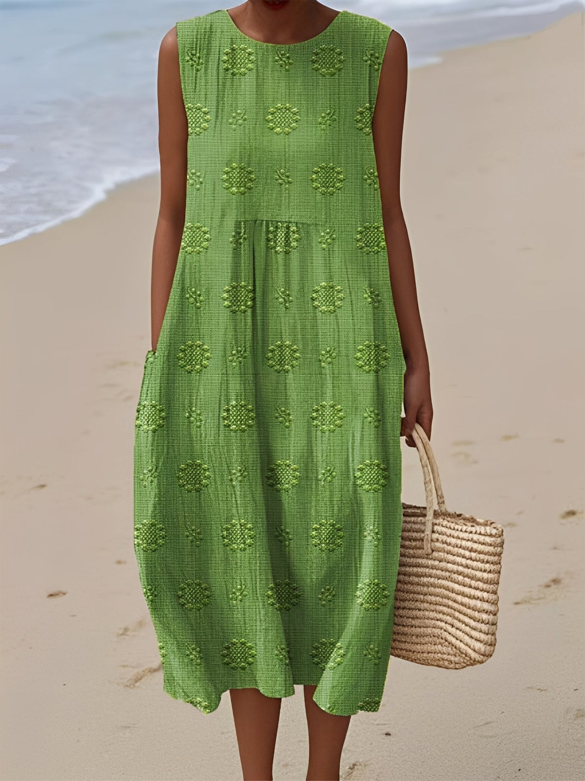 Robe Femme Sans Manches – Motif Moderne et Confort Léger