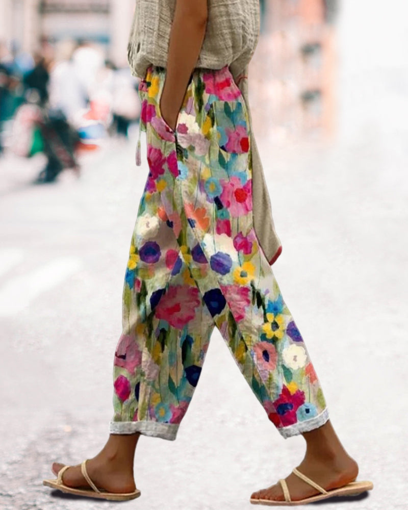 Pantalon Fleuri Élégant – Style Moderne & Confort Léger