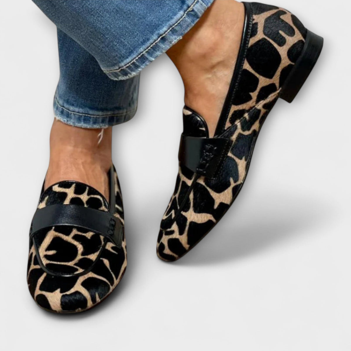 Loafers Femme Élégants à Motif Animal et Style Moderne