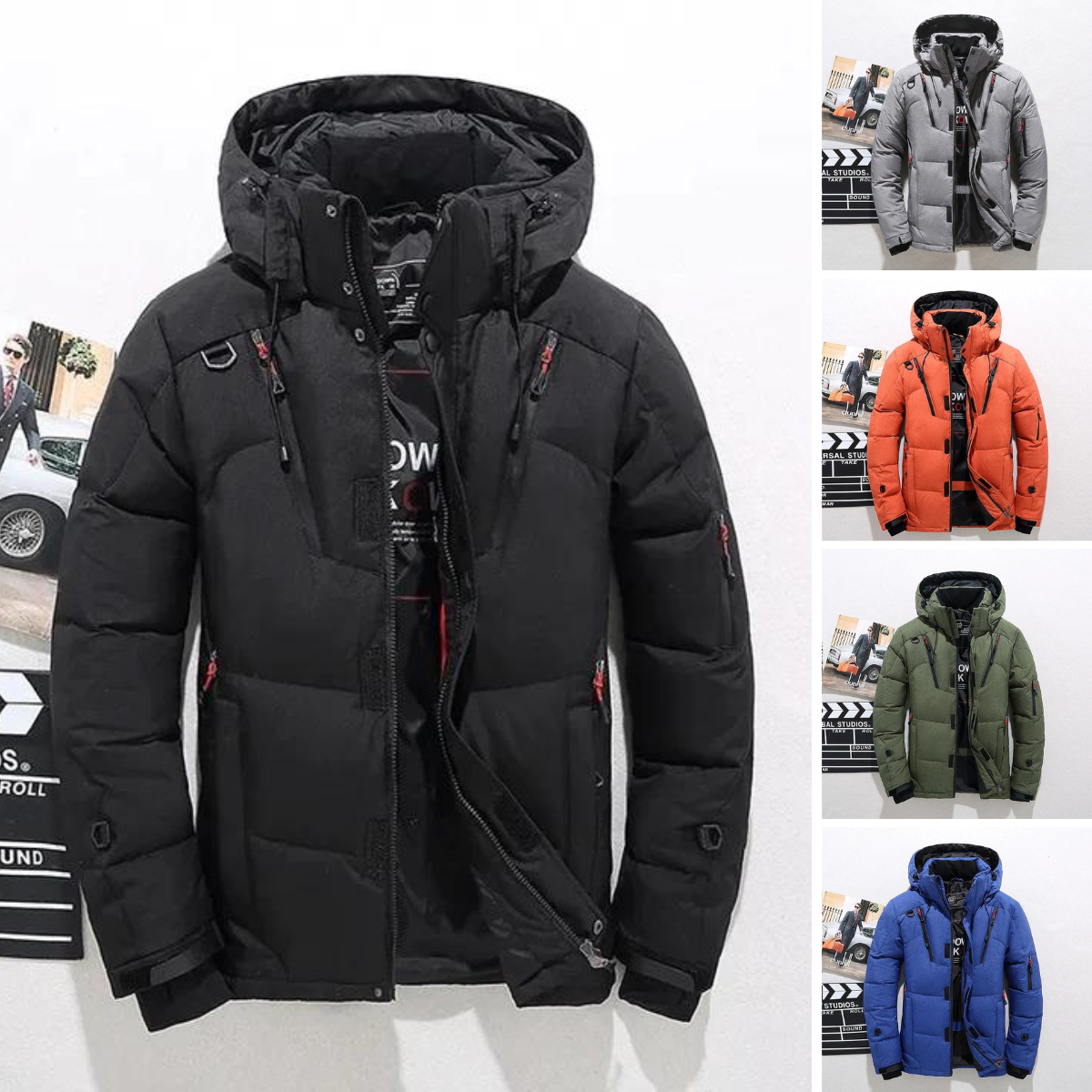 Carlos | Veste Homme Hiver Matelassée avec Col Montant Zippé et Style Élégant