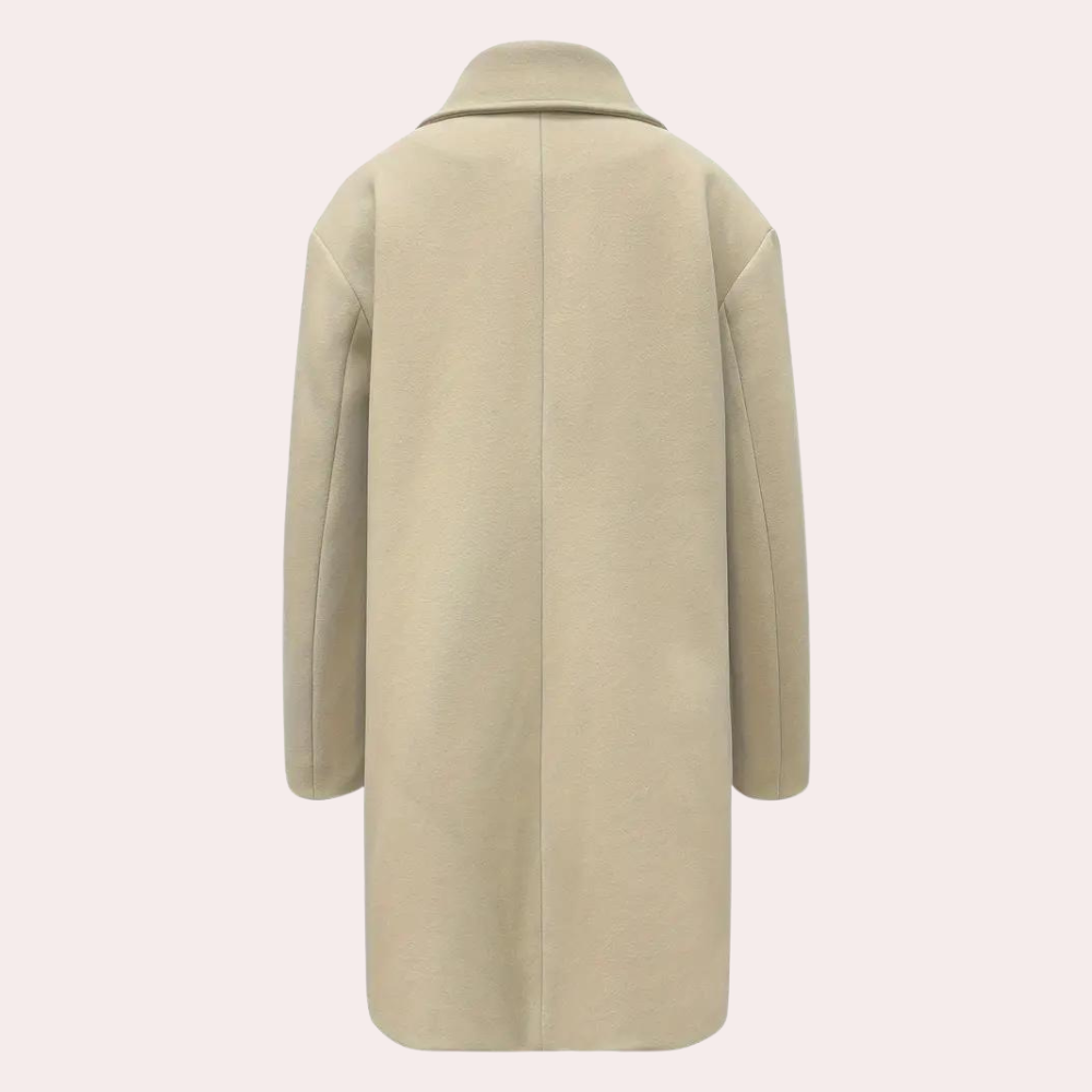 Anaïs | Manteau Femme Double Boutonnage à Col Revers Couleur Unie