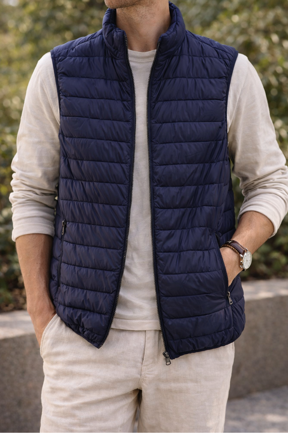Gilet Matelassé Léger pour Homme – Veste Sans Manches pour Superpositions Pratiques