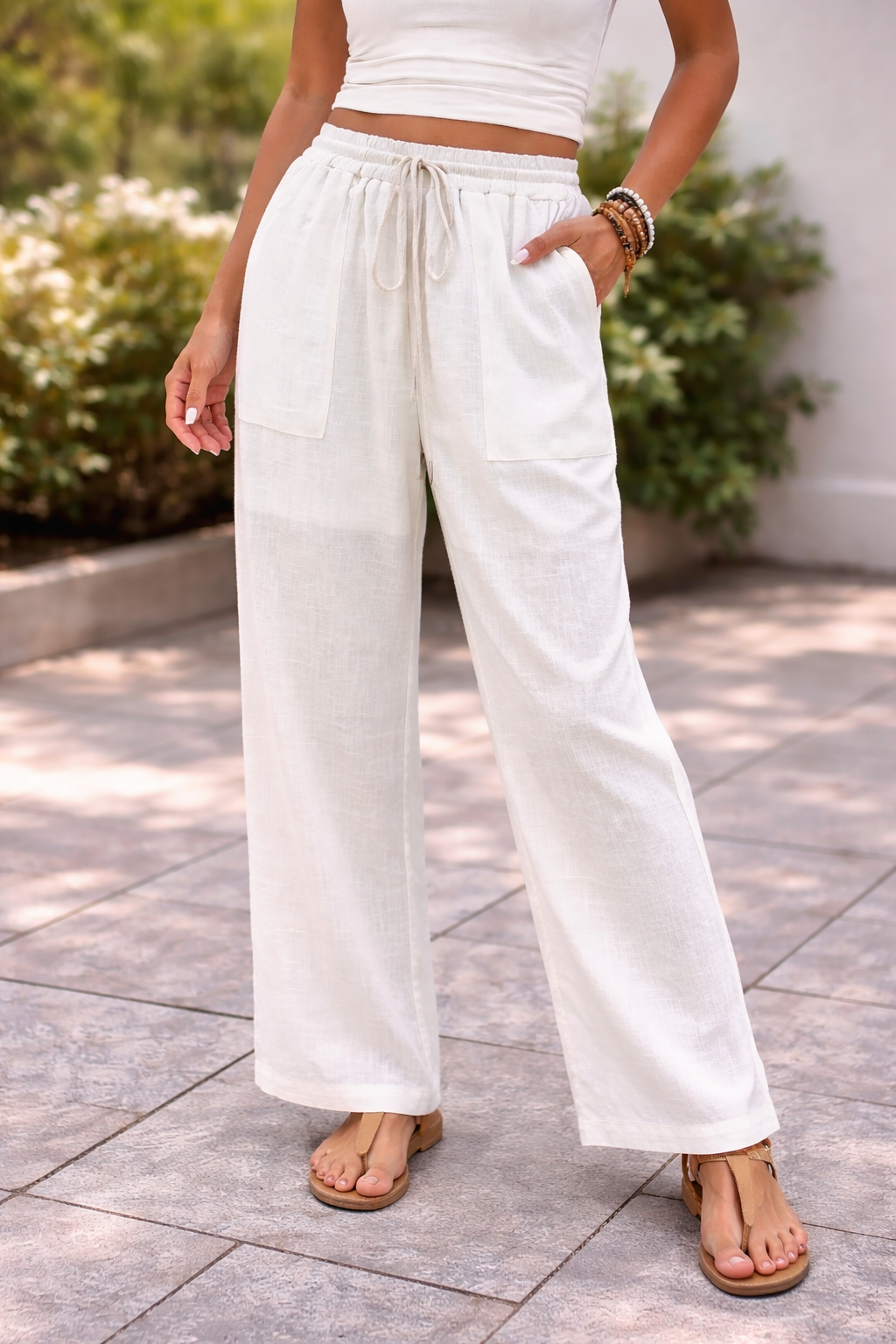 Pantalon Large en Lin pour Femme – Confort Respirant pour le Quotidien