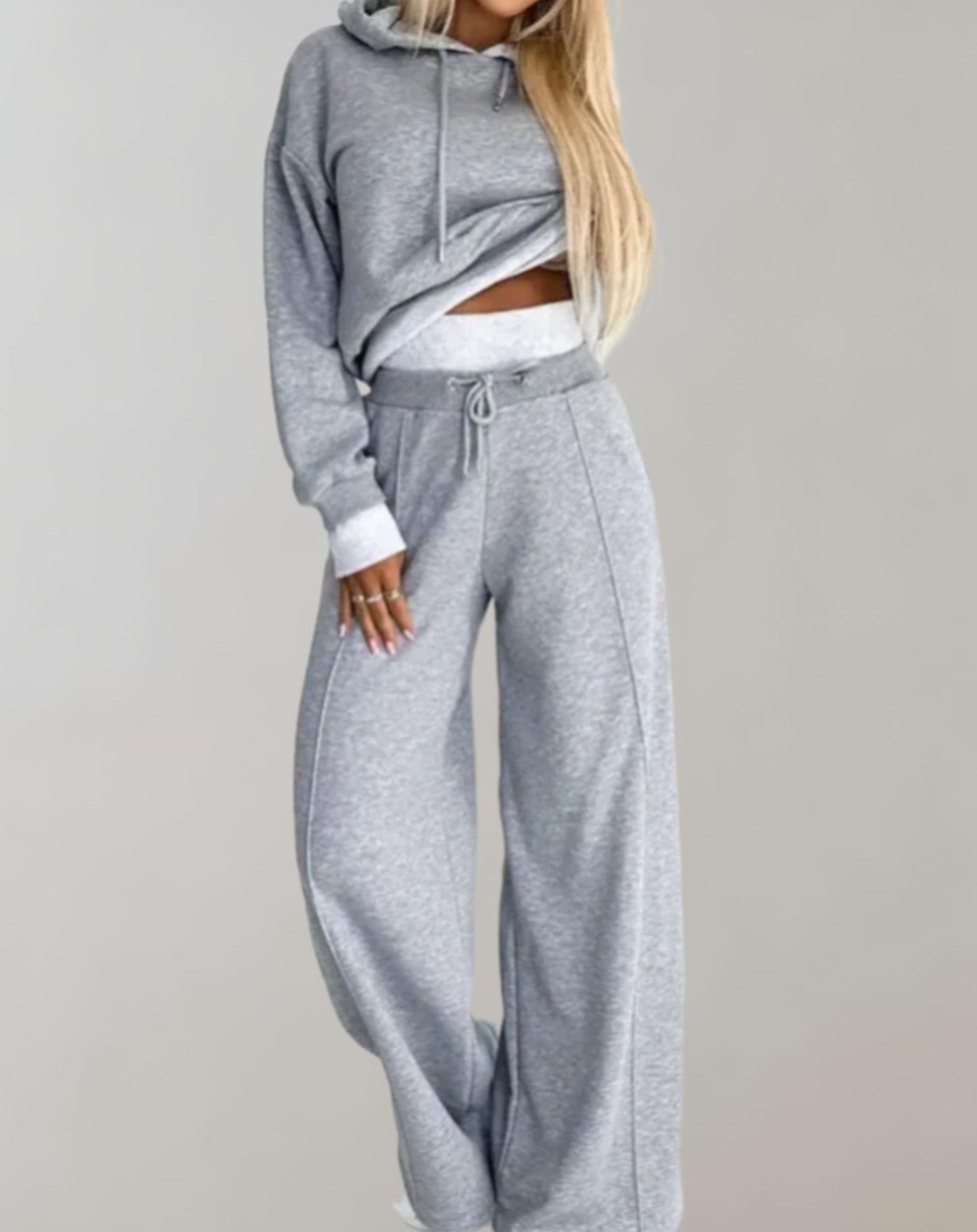Ensemble 2 pièces Femme | Hoodie à Cordon et Pantalon Large Streetwear