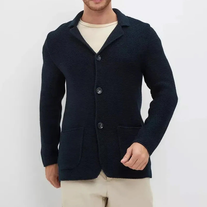 Knitted Blazer | Veste Tricot Homme avec Motif Structuré & Coupe Élégante
