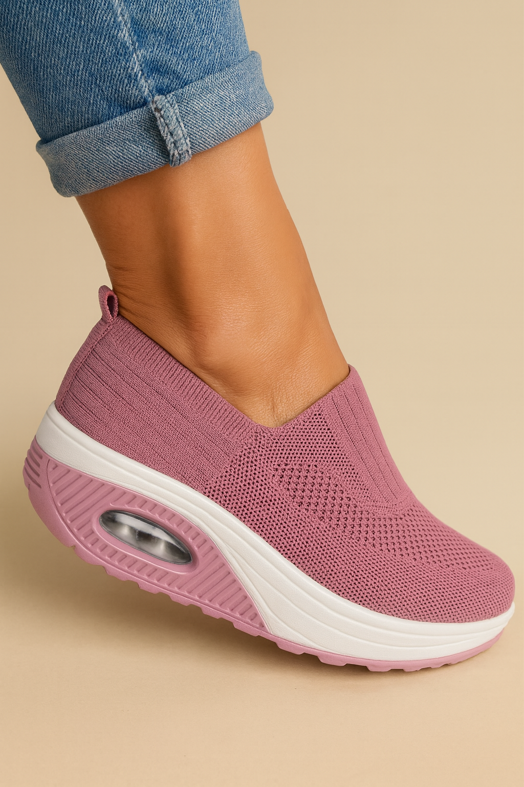 Sneakers Femme Slip-On Orthopédiques Respirantes et Confortables