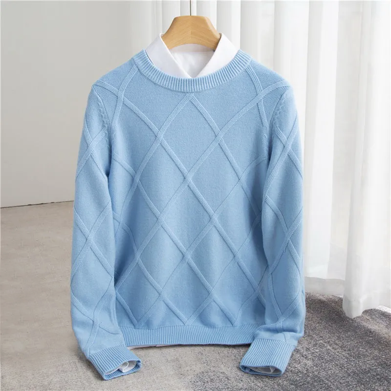 Pull Homme en Cachemire Structuré – Élégant, Confortable & Raffiné