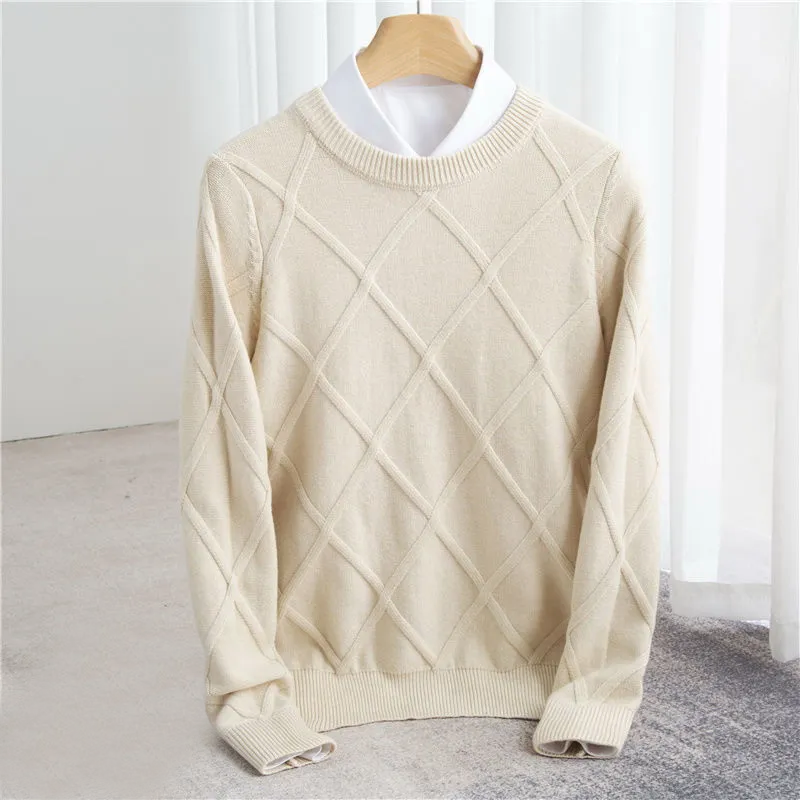 Pull Homme en Cachemire Structuré – Élégant, Confortable & Raffiné