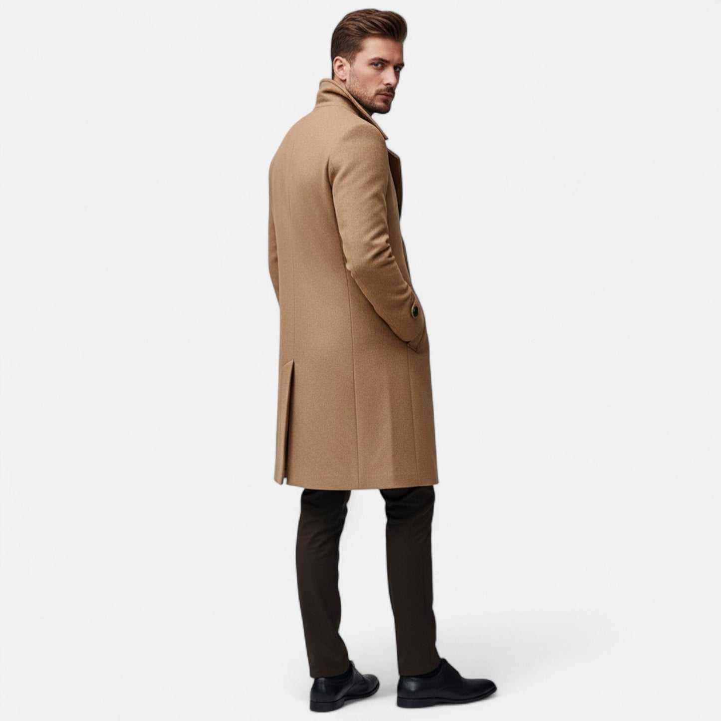 Manteau Homme Structuré avec Col Classique – Élégant, Confortable & Polyvalent