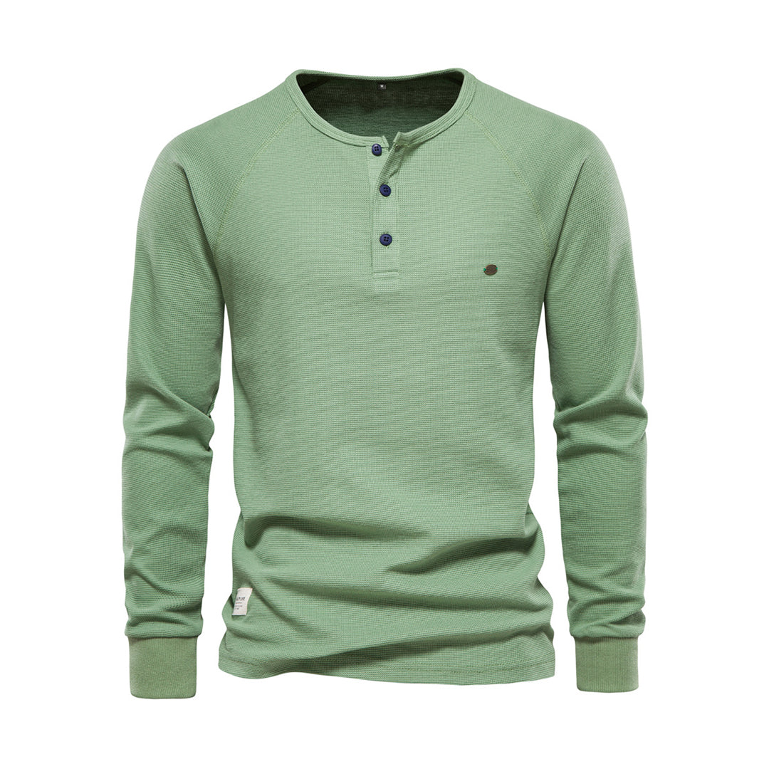 Henley Homme | T-shirt à Manches Longues et Boutons