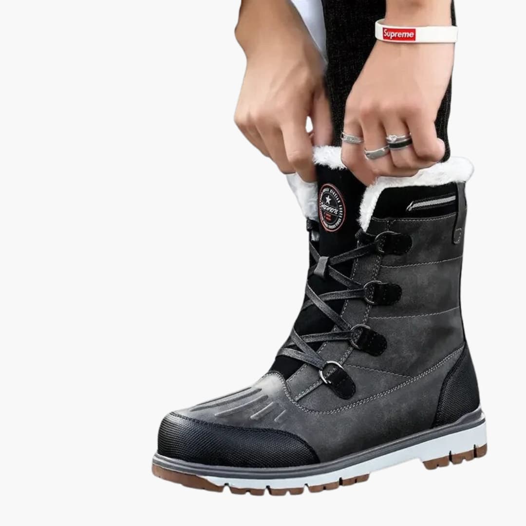 Bottes Hiver Homme | Chaussures Montantes à Lacets avec Semelle en Caoutchouc Antidérapante