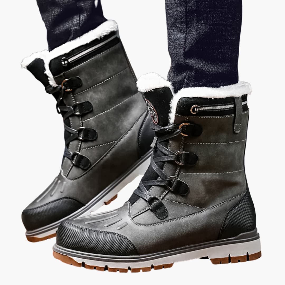 Bottes Hiver Homme | Chaussures Montantes à Lacets avec Semelle en Caoutchouc Antidérapante