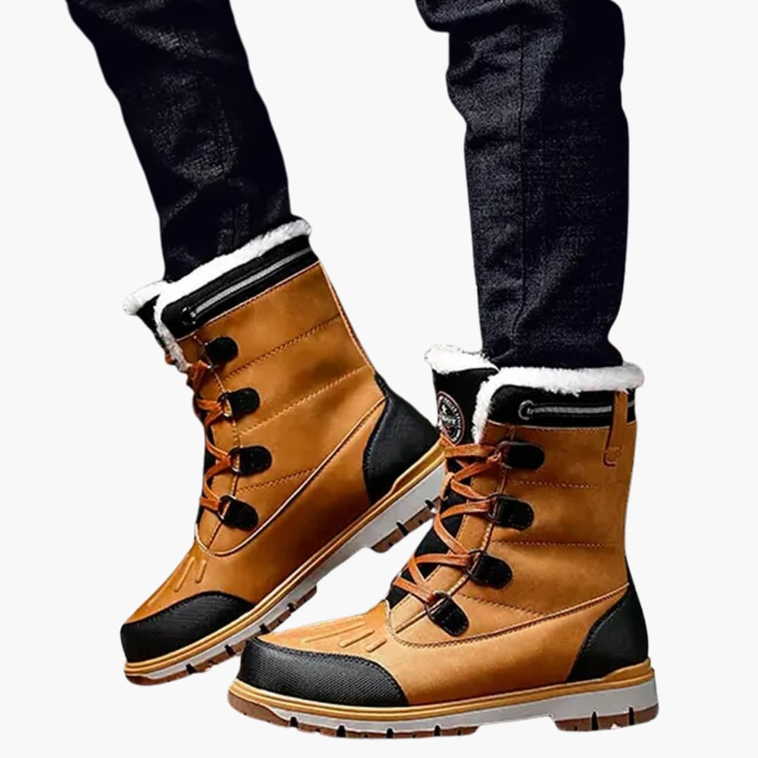 Bottes Hiver Homme | Chaussures Montantes à Lacets avec Semelle en Caoutchouc Antidérapante