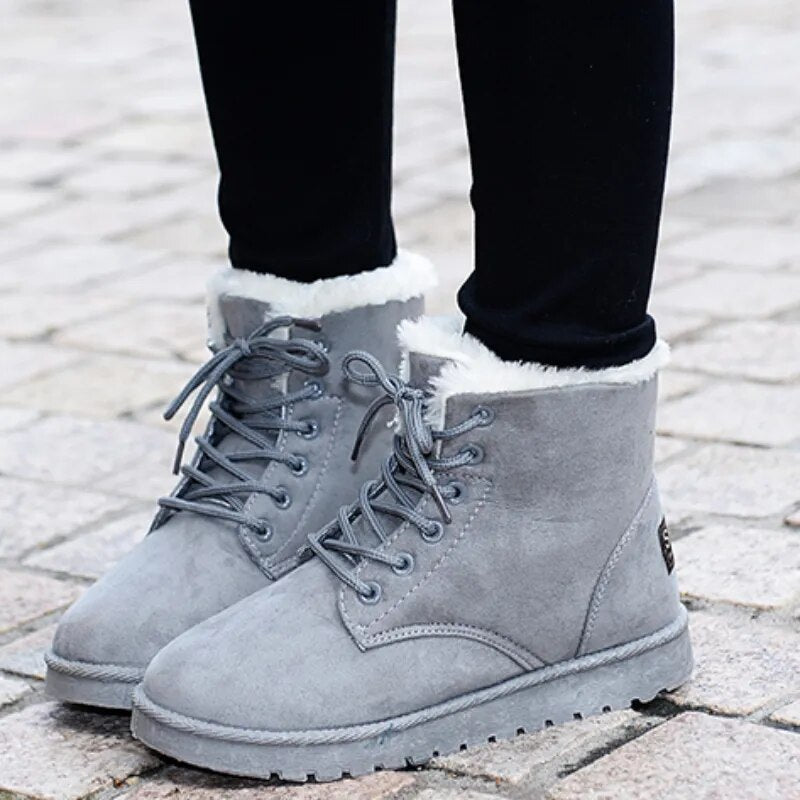 Naïs | Bottines Femme à Lacets avec Doublure Chaude et Semelle Antidérapante