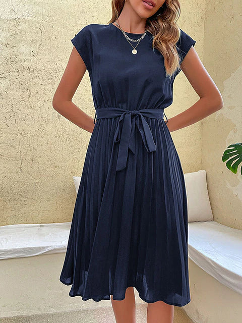 Claire | Robe Courte Plissée à Manches Courtes pour l'Été