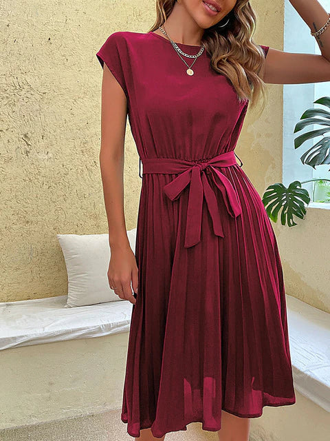 Claire | Robe Courte Plissée à Manches Courtes pour l'Été