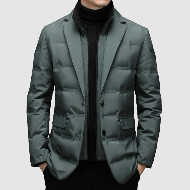 Samuel | Veste Homme Hiver Slim Fit | Design Matelassé Élégant avec Col à Revers et Boutons
