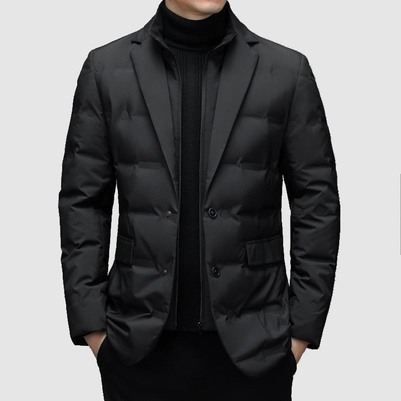Samuel | Veste Homme Hiver Slim Fit | Design Matelassé Élégant avec Col à Revers et Boutons