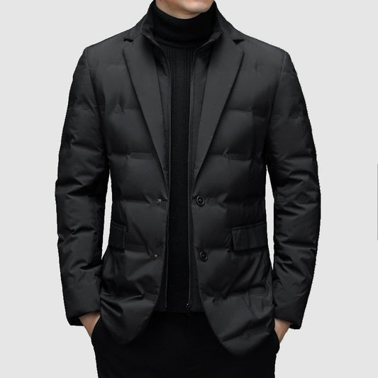 Samuel | Veste Homme Hiver Slim Fit | Design Matelassé Élégant avec Col à Revers et Boutons